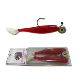 Kit Shad Tail 7.5 cm Red White
